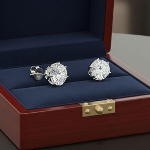 1 CTW Moissanite Diamond Earrings Anniversary Birthday Gift